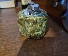 Vintage green alabaster lighter by Romano Bianchi, Italy, 1970