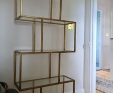 Avoca Gold Metal and Glass Display Shelf