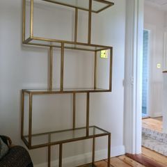 Avoca Gold Metal and Glass Display Shelf