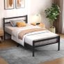 Single Bed Frames with Headboard 3ft Black Metal Small Single Bed Frame with Storage for Adult Teenagers Heavy Duty Non-Slip with Steel Slats No Box Spring Needed Image 6