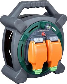 Masterplug Two Socket 20 Meters Retractable Weatherproof Case Reel