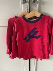 Matching sibling prop aeroplane long sleeve tops 3T and 4T