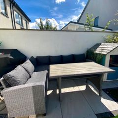 6-Seater Grey Rattan Corner Garden Furniture Set with Table