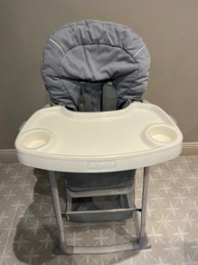 hauck Sit N Relax 3in1, Stretch Grey - Baby & Toddler Highchair with Bouncer & Toy Bar, Food Tray & Basket from Birth up to 15 kg, Lightweight Foldable Fully Adjustable