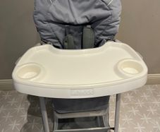 hauck Sit N Relax 3in1, Stretch Grey - Baby & Toddler Highchair with Bouncer & Toy Bar, Food Tray & Basket from Birth up to 15 kg, Lightweight Foldable Fully Adjustable