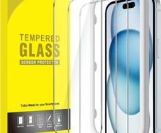 Screen Protector for iPhone 15 Plus 6.7-Inch, Tempered Glass Film with Easy Installation Tool, Case-Friendly, HD Clear, 3-Pack