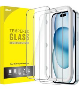 Screen Protector for iPhone 15 Plus 6.7-Inch, Tempered Glass Film with Easy Installation Tool, Case-Friendly, HD Clear, 3-Pack