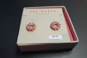 NEW Ted Baker Gold color Star inside flower with sparkling stones earrings RRP 45 euro NEW &amp; BOXED