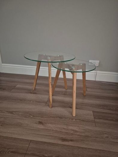 glass top nest of tables