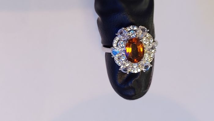 Citrine 0.7 ct Ring 925 Silver New