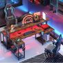 181CM L Shaped Corner Desk with Power Outlets LED Lights Gaming Desk Image 10