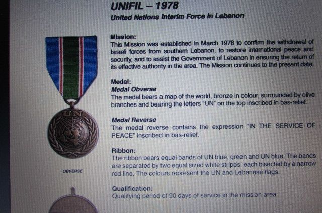 Lebanon UN medal.Awarded to Irish soldiers.