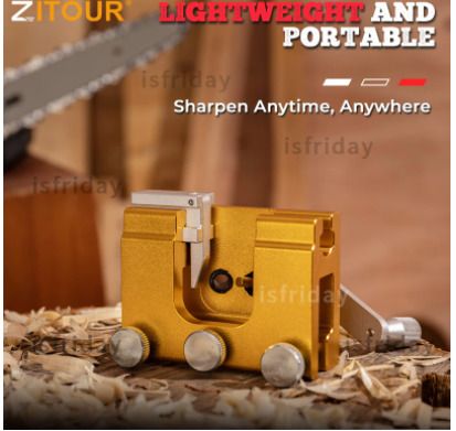 BRAND NEW Easy Portable Chainsaw Sharpener With 3PCS Grinder Stones Aluminium Chainsaw Sharpening Jig Chain Saw Drill Sharpen Tool