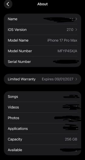 iPhone 17 Pro Max 256gb