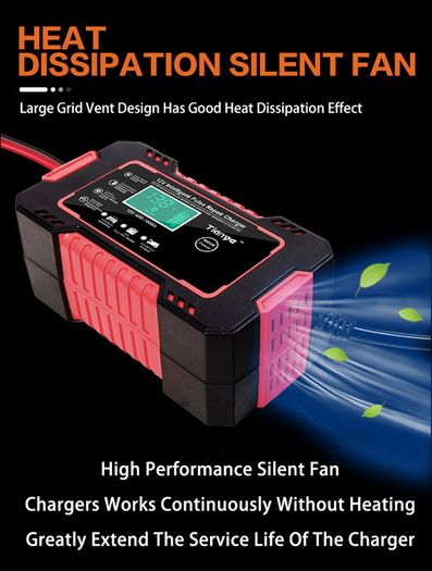 Car Battery Charger Digital LCD Display Full Automatic 12v Car Battery Charger Power Puls Repair Chargers Wet Dry Lead Acid