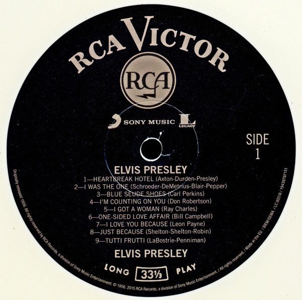 Elvis Presley Elvis Presley Reissue, White Vinyl