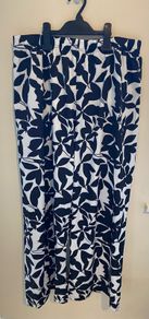 Black and White Leaf Print Wide Leg Trousers BNWOT Size XXL UK 16