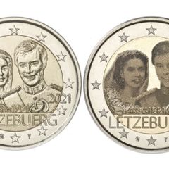 Luxembourg 2 Euro 2021 Coin Set UNC Jean Wedding And Grand Duke JeanPHOTO RELIEF