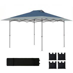 Pavilion approx. 4x4m Waterproof Stable Winterproof Pop-up Folding Pavilion with One-Step Lock UV50+