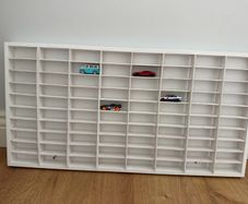 Hot wheels white wooden car shelf / organiser white