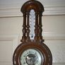 Vintage Barometer Thermometer Hand Carved Body Collectable 1950 Weather Checker L21" Image 5