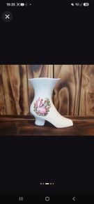 vintage 1960 Chinese porcelain ornamental ladies boot