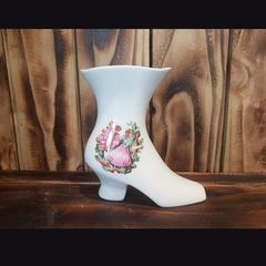 vintage 1960 Chinese porcelain ornamental ladies boot