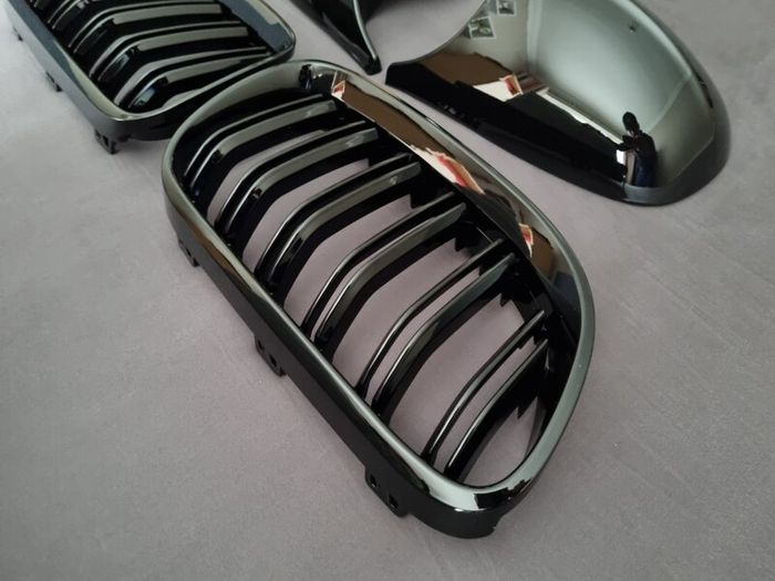 BMW E92 E93 Lci Black Kidney Grilles & Mirror Covers Set Brand New