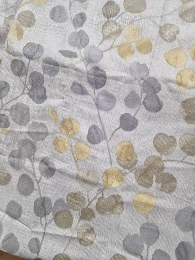 gold, beige and grey curtains fully lined