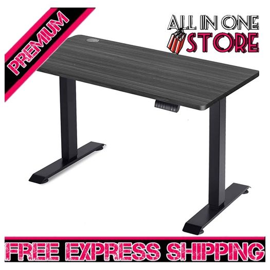 Electric Adjustable Office Stand Desk Computer Workstation with Preset Height Memory Controller Metal Black 110x60 cm (FREE SHIPPING)