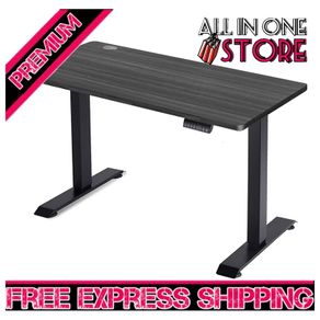 Electric Adjustable Office Stand Desk Computer Workstation with Preset Height Memory Controller Metal Black 110x60 cm (FREE SHIPPING)
