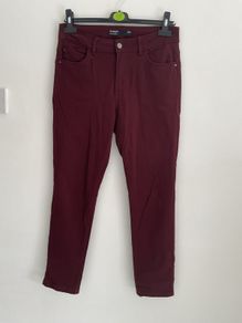 jeans burgundy straight leg jeans size 10