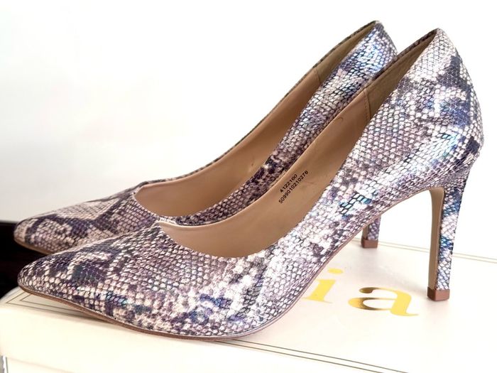 Snake Print Stiletto Heels - Pointed Toe Court Ladies Shoes