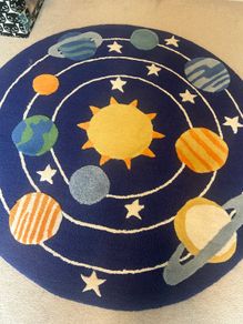 John Lewis Outer Space Rug, Dia.120cm, Blue