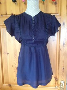 Size 12 Navy Silk Top