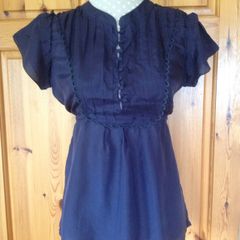 Size 12 Navy Silk Top