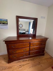 Chest of drawers and large mirror