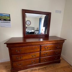 Chest of drawers and large mirror