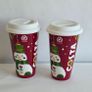 Costa Coffee Ceramic Mugs Christmas silicone lid Image 3