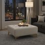 Chester Lux Coffee Table / Long Footstoll in Beige Velvet with Gold Legs 120x60cm Image 10