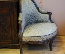 Antique French Corner Bergere Armchair