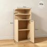 Set of 2 Slim Bedside Table with Open Cubbies and Cupboard Image 3