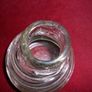 Antique 1920s Handmade Retro Blown Glass  Vase with Light Pink Webbing on Clear Glass Image 3