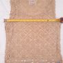 Woodland Ireland Beige Crochet Knit Handmade Floral Border Tank Top XS/S Image 6