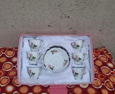 6 china espresso cups and saucers postage possible