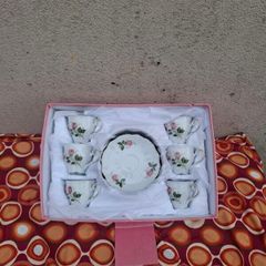 6 china espresso cups and saucers postage possible