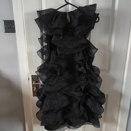 Black Frilled mini dress  size M, from H&M