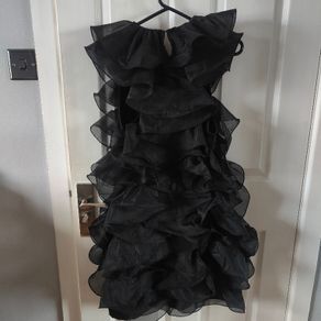 Black Frilled mini dress  size M, from H&M