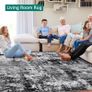 Black Abstract Area Rug 160x230cm Modern Short Pile Soft Faux Wool Living Room Rug Washable Indoor Rug Non Slip Minimalist Floor Mat Rugs for Living Room Bedroom Office Area Kitchen Decor Image 3