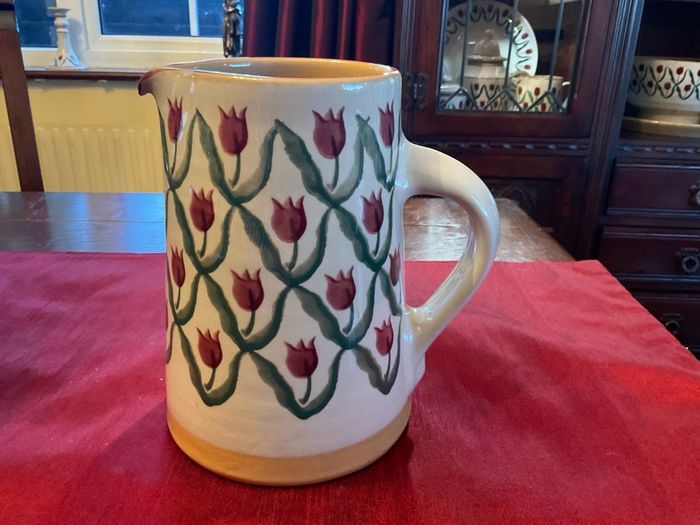 Nicholas Mosse Red Tulip Vintage cylinder jug .7 and a half inches in height